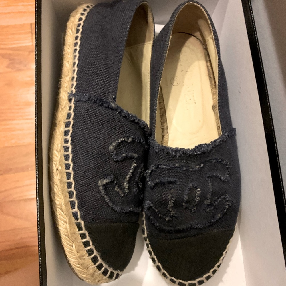 Chanel denim classic espadrilles shoes 36